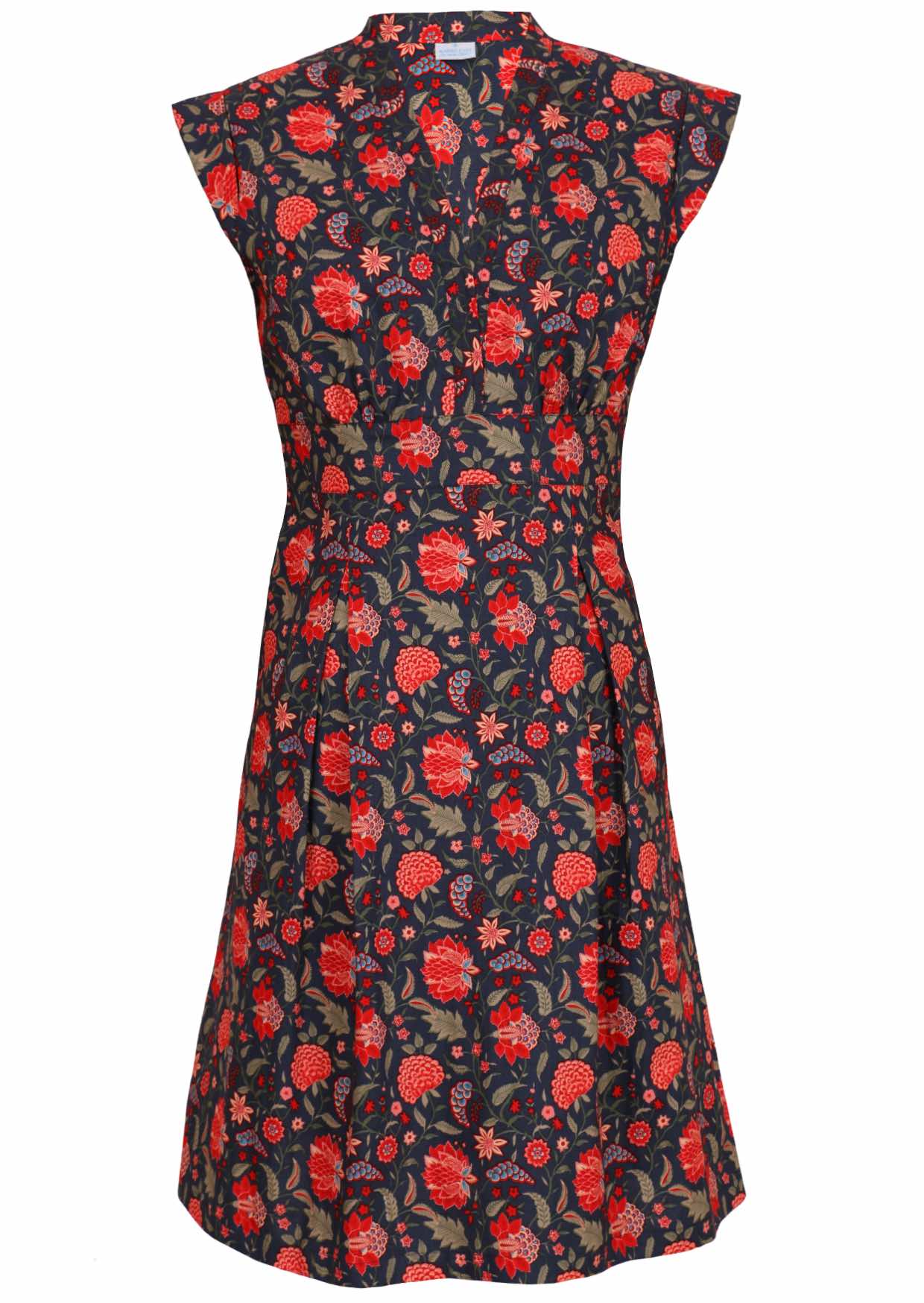 100% Cotton A-line Retro Womens Dress front view