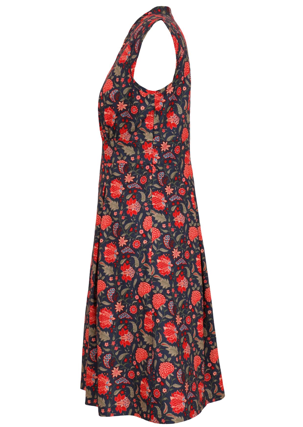 100% Cotton A-line Retro Womens Dress side view