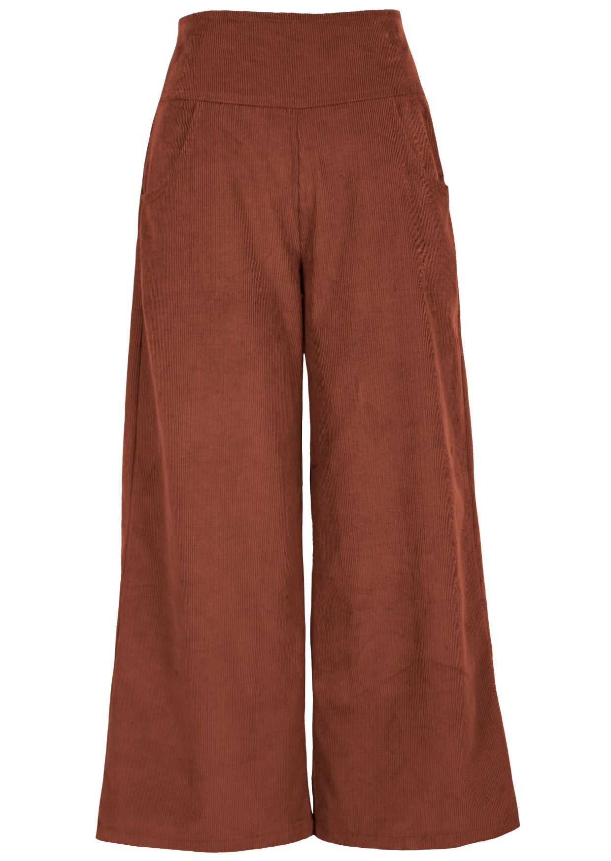 100% Cotton Corduroy Pants in Burnt Henna