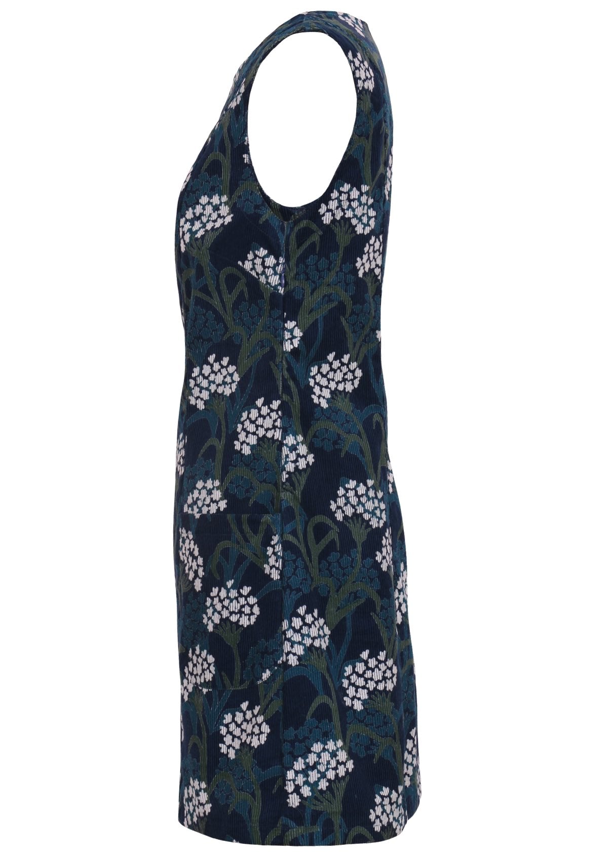 Floral yarrow flower print on a sleeveless tunic