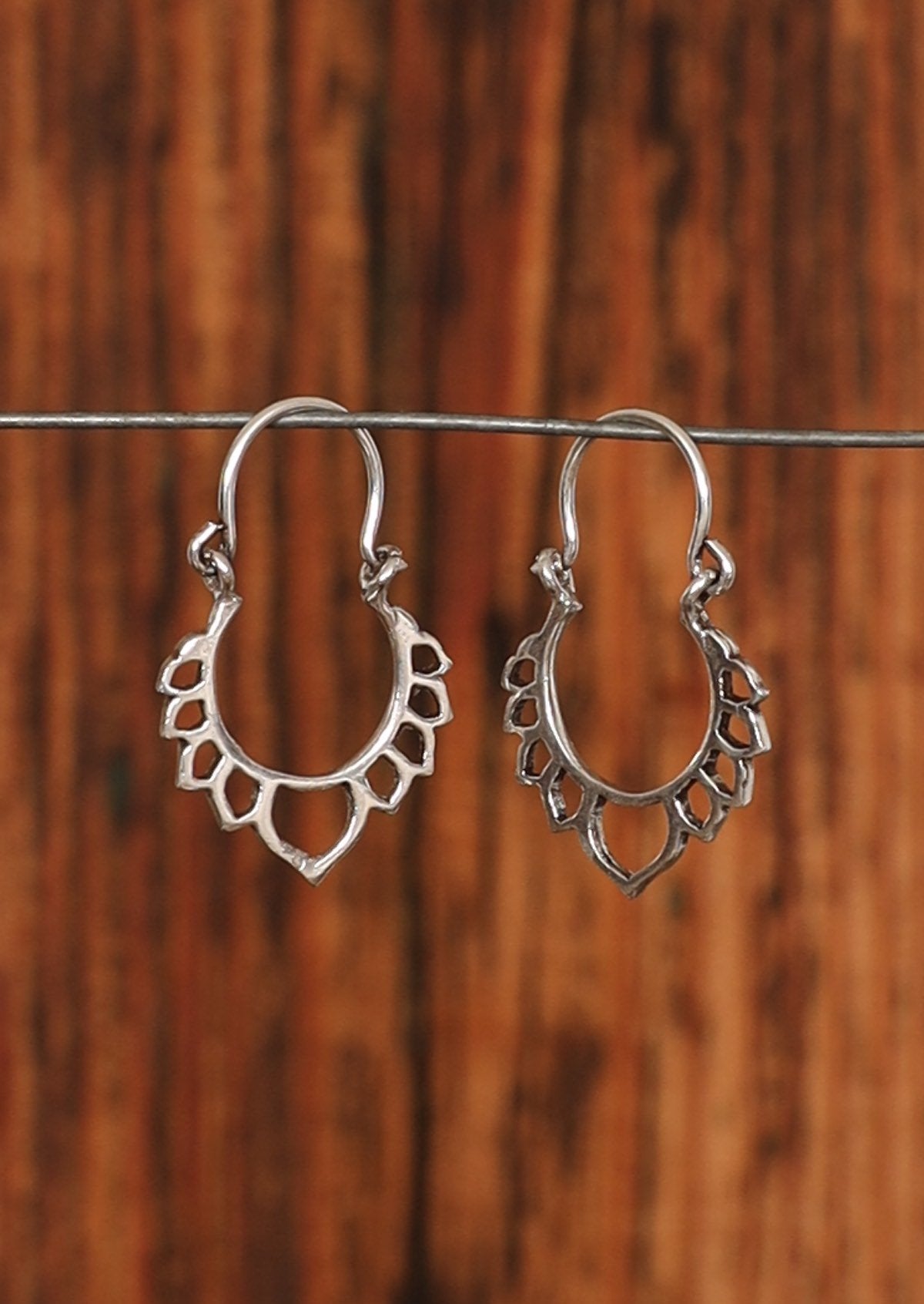 sterling silver hoop earrings lotus petal Australia