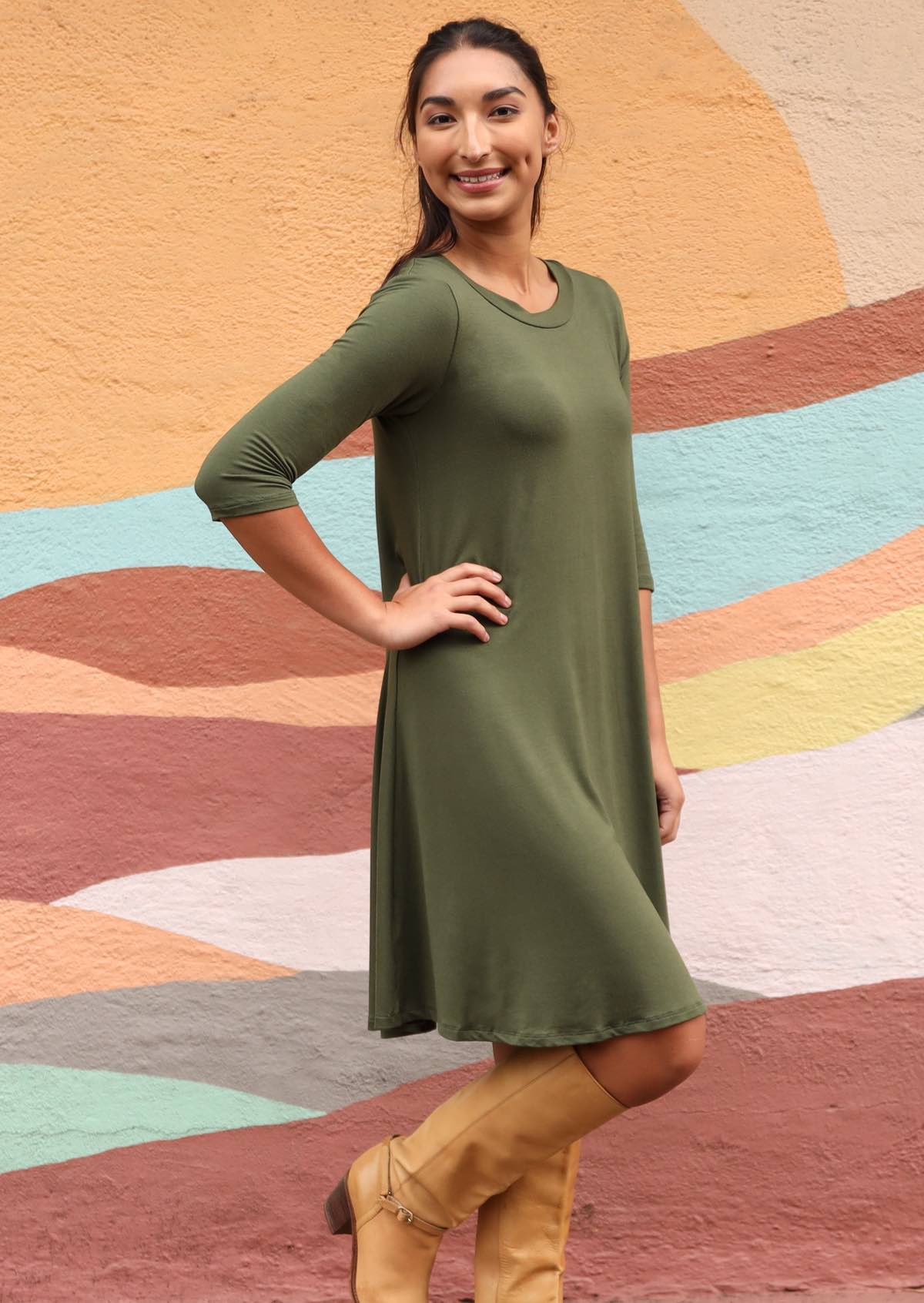 soft stretch jersey rayon dress