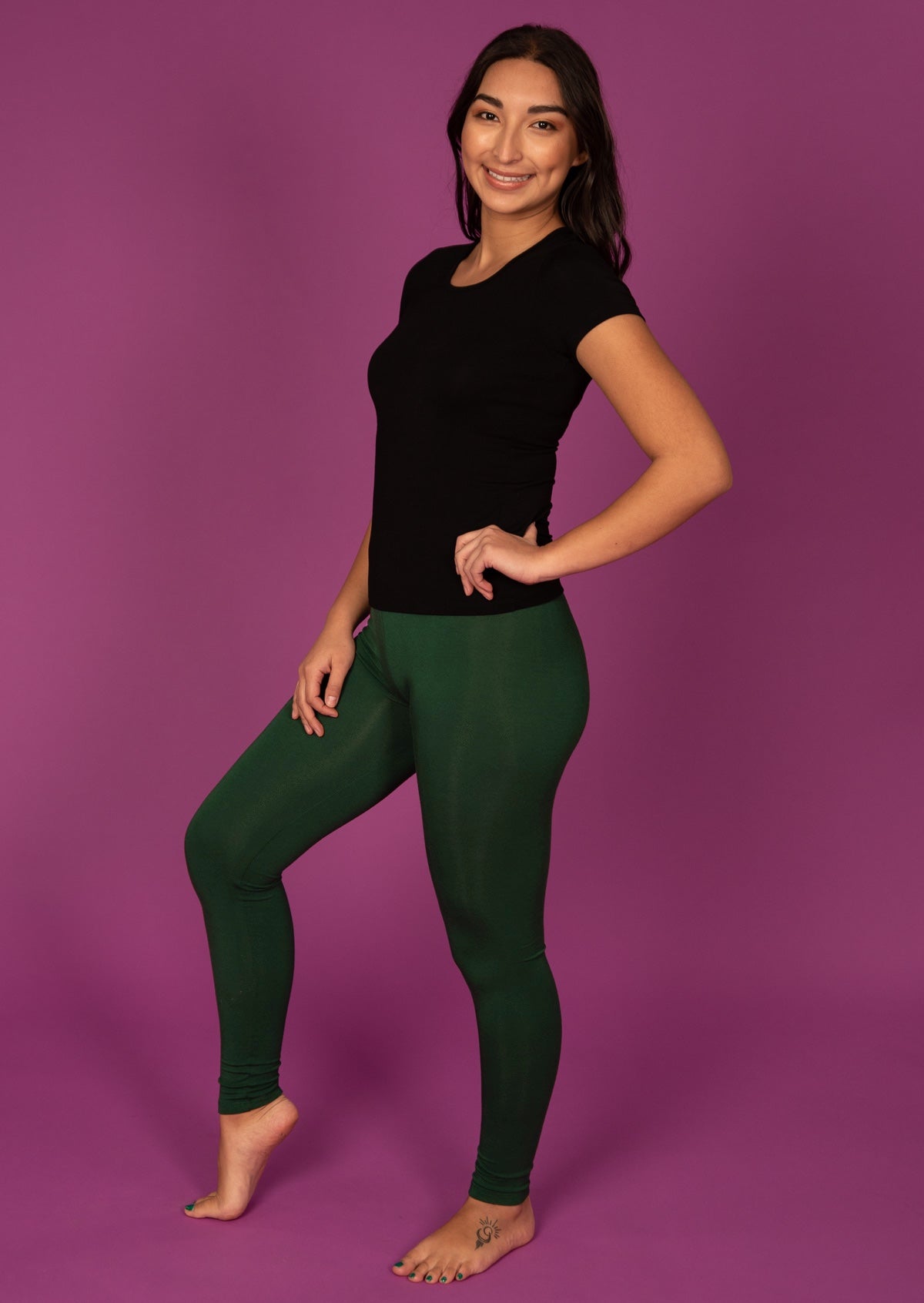full length leggings green