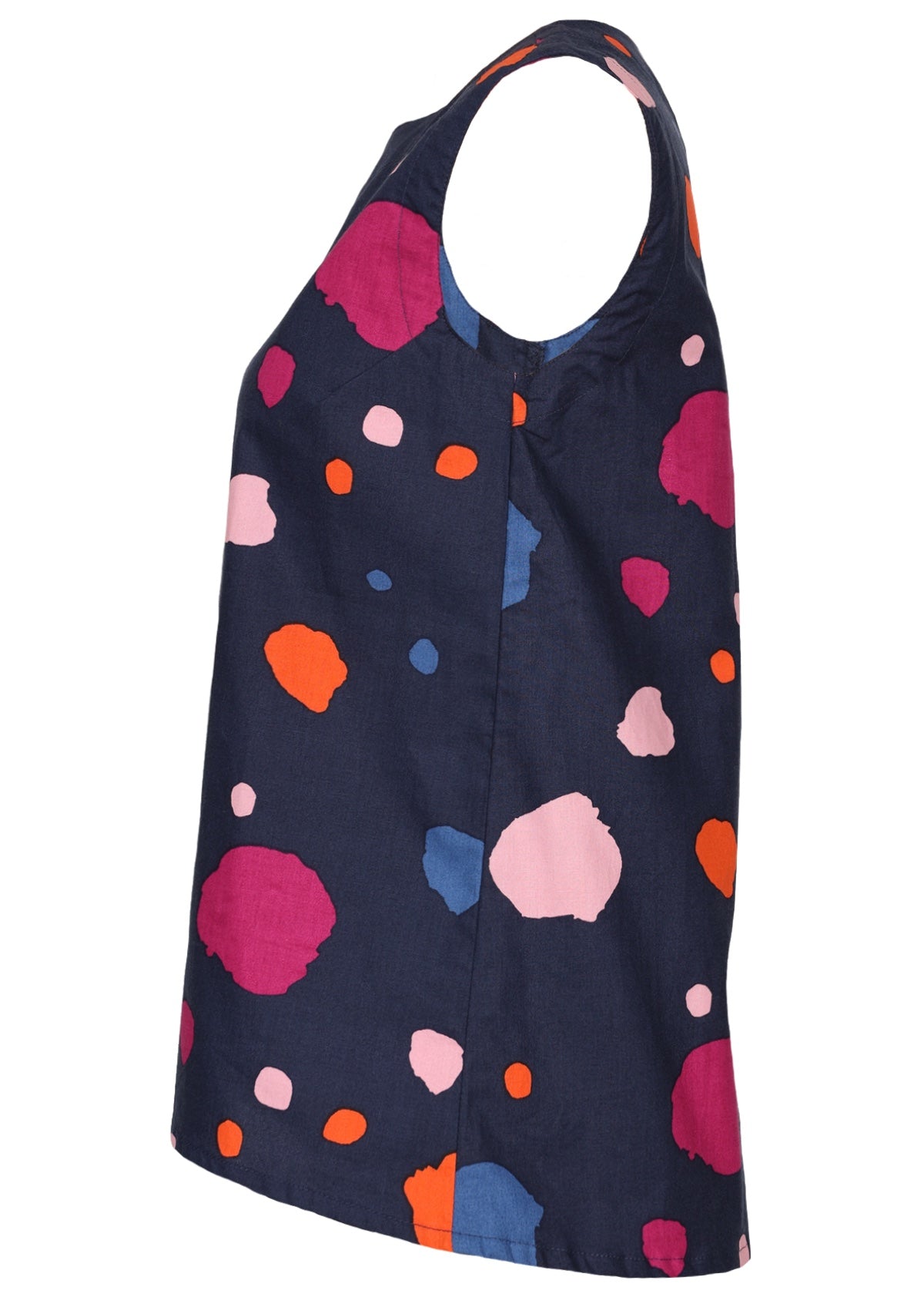 side view sleeveless women's top cotton