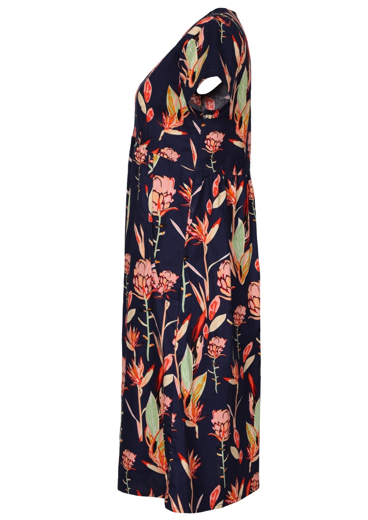 Side View Short Sleeve Womens Dress