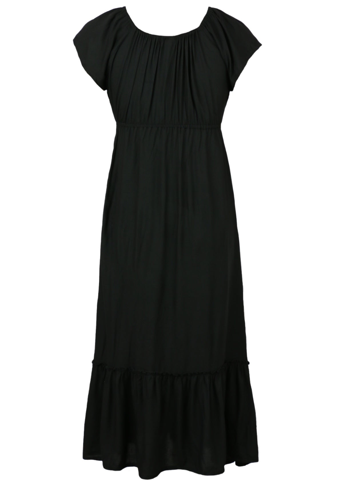 Back View Elasticised Maxi Dress