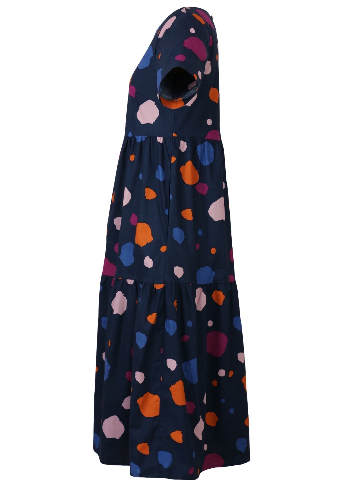 Side View Tiered Midi Length Dress