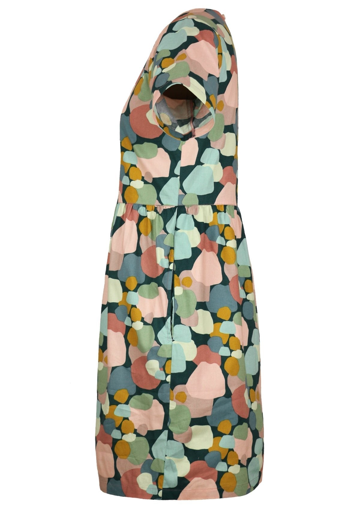 side view short sleeve side pocket dress