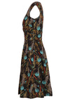 Alice Dress Thistle black and teal cotton side mannequin pic