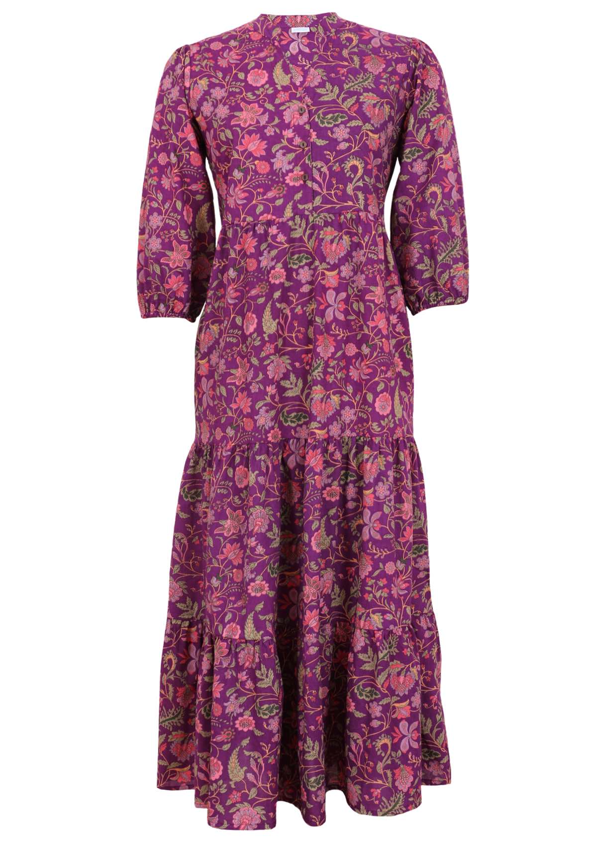 Cotton boho maxi in sweet purple floral print