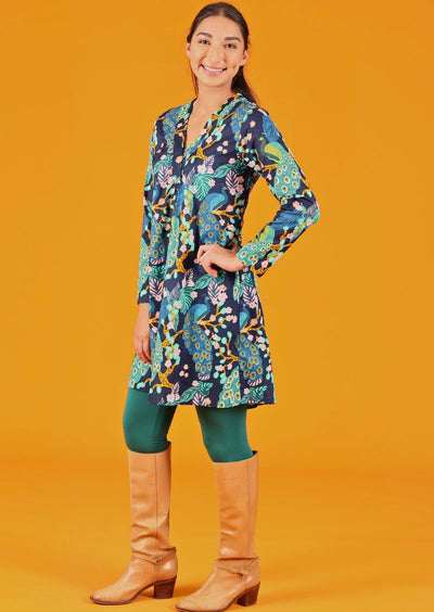 v-neck long sleeve lightweight cotton tunic