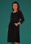 3/4 sleeve women's dress with pockets