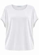 Relaxed fit stretch rayon batwing t-shirt in white
