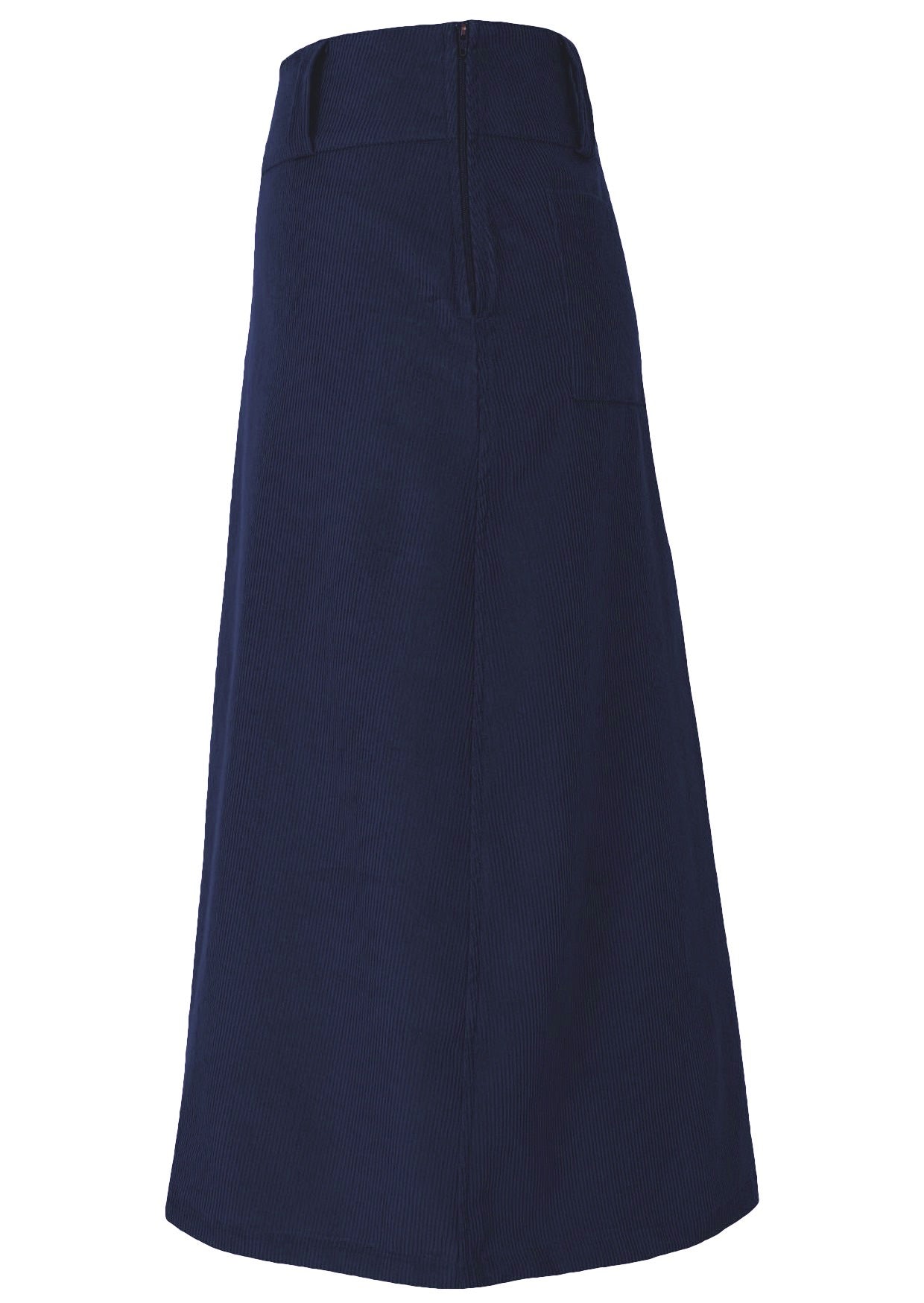 side view women's cotton corduroy skirt side zipper