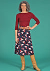 mid length cotton skirt with belt loops