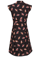 100% cotton beautiful retro floral dress with cap sleeves, side zipper and box pleats
