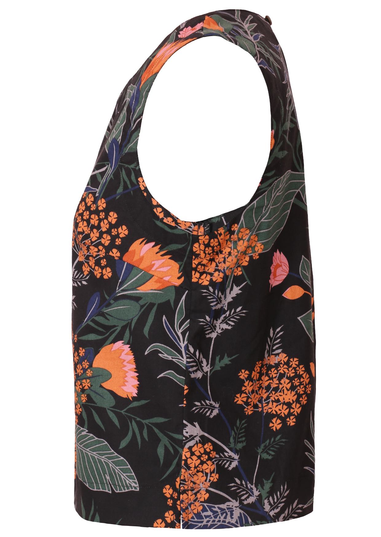 100% cotton sleeveless relaxed fit cotton top with bust darts
