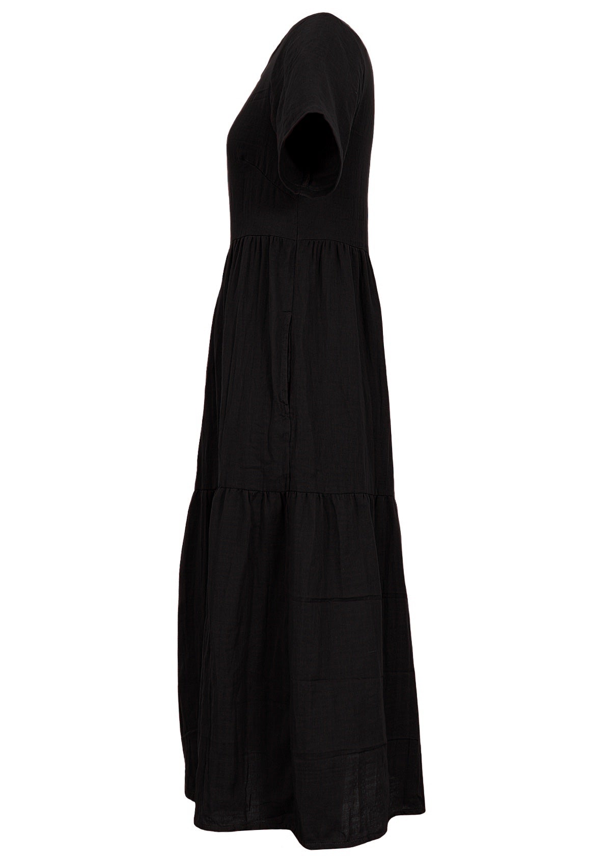 Midi length double layer cotton gauze dress