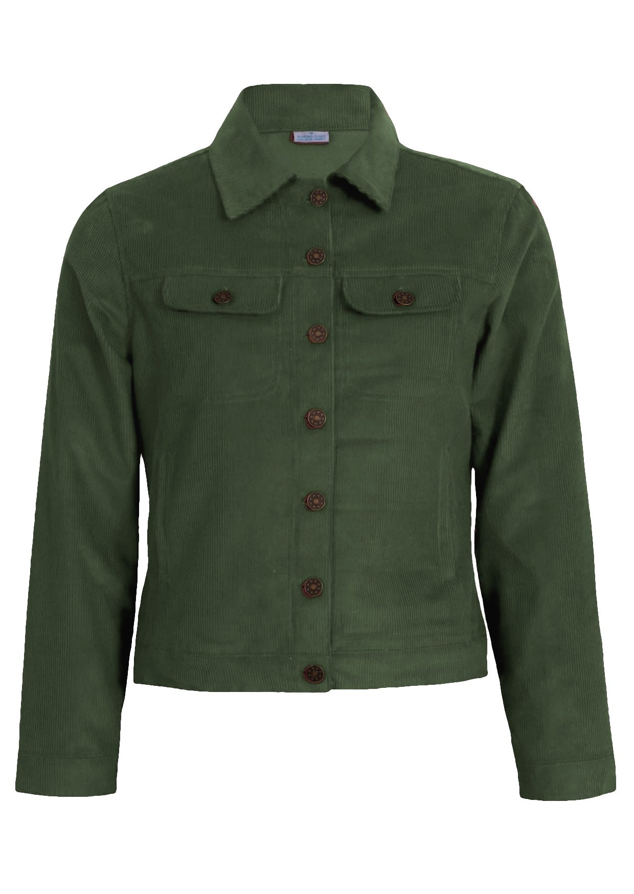 100% cotton corduroy jacket Douglas Fir green