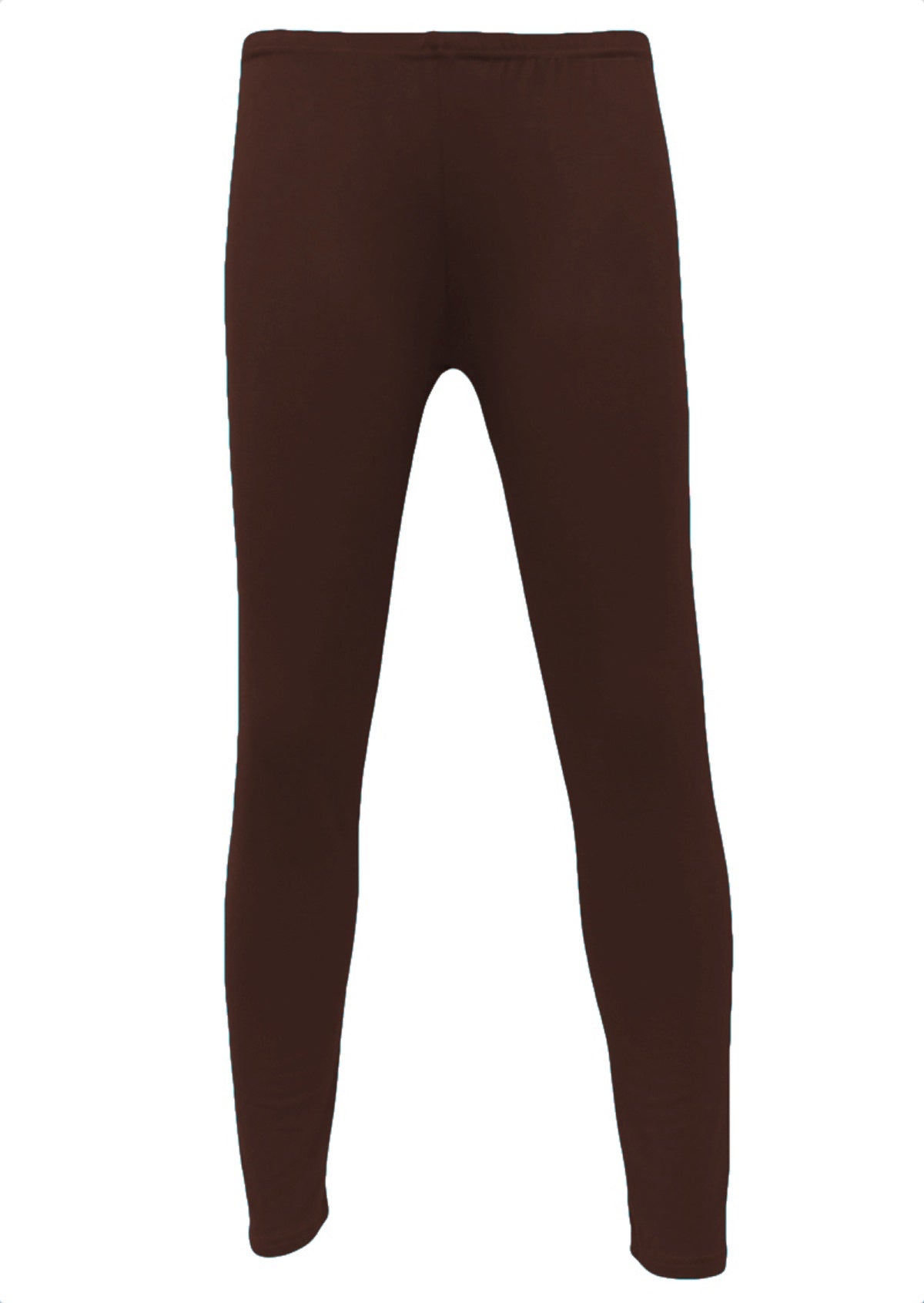 Dark brown soft stretch rayon jersey full length leggings