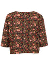 Demi Boxy cotton woman's top with earthy floral design