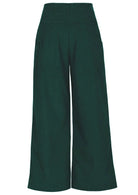 Front view of cotton corduroy wide leg pants with pockets