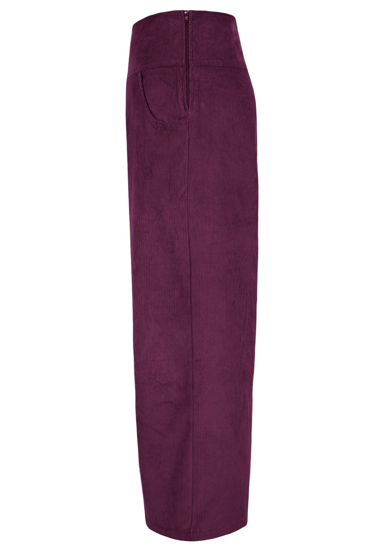 Wide Leg Cord Pants Plum Caspia Side 