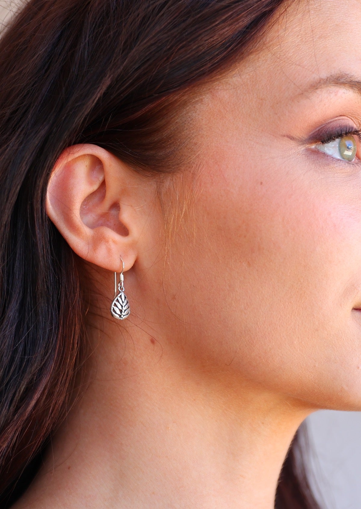 sweet silver fern leaf earrings sterling silver
