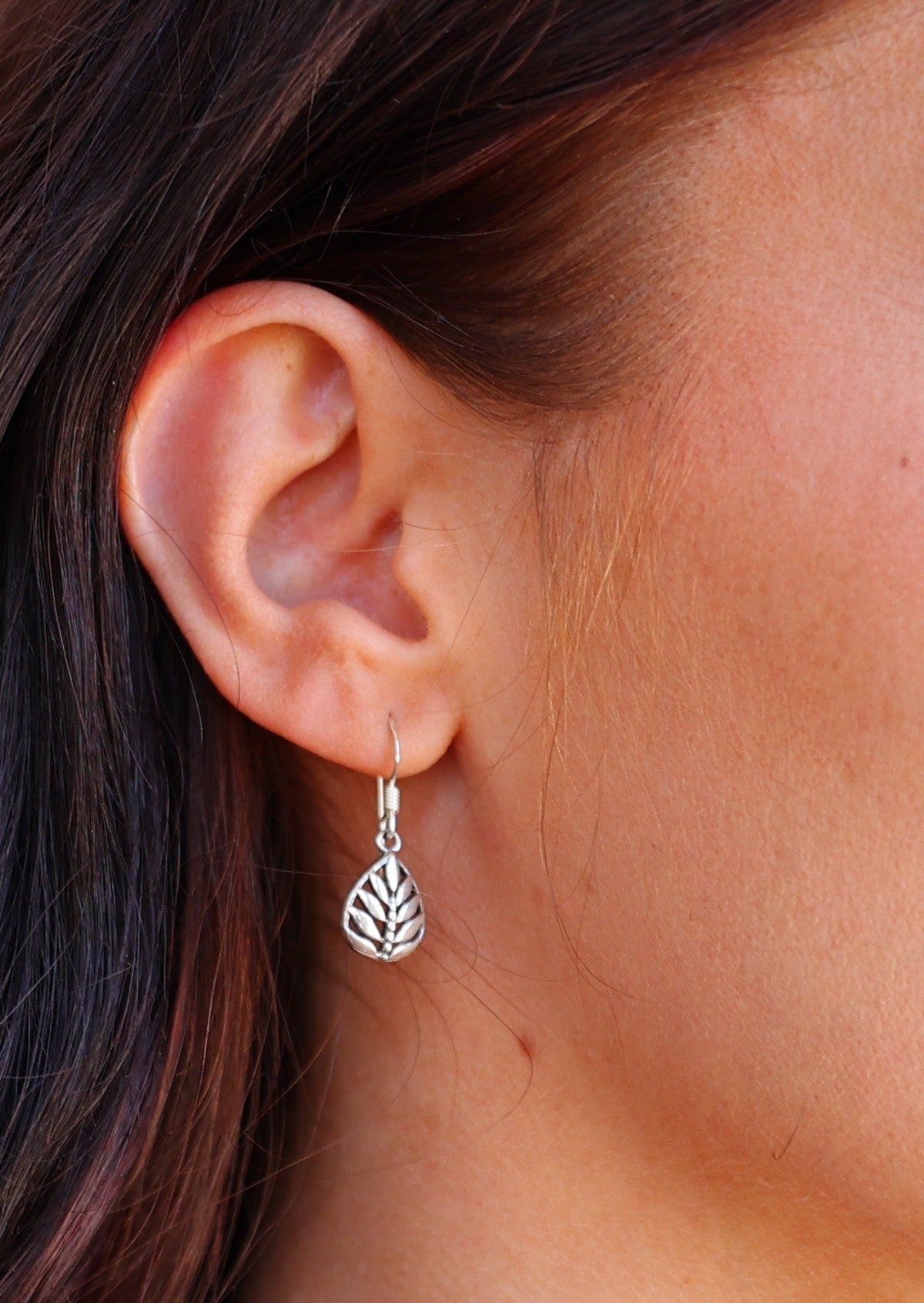 sweet silver fern leaf earrings 