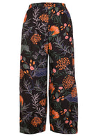 100% cotton boho style wide leg pants with high elasticated waist and pleated ankles