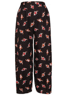 100% cotton boho style wide leg pants with high elasticated waist and pleated ankles