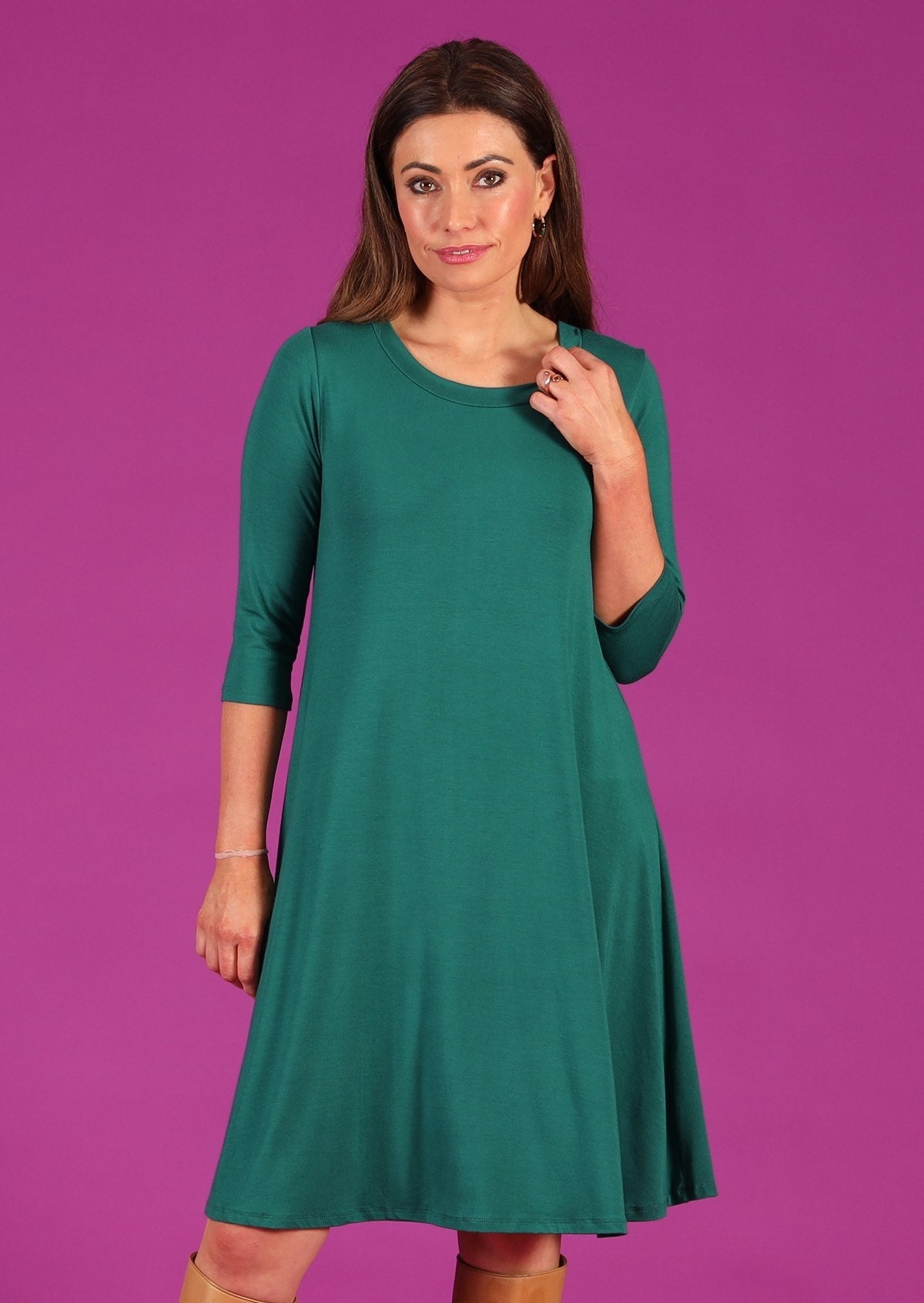 3/4 sleeve a-line dress