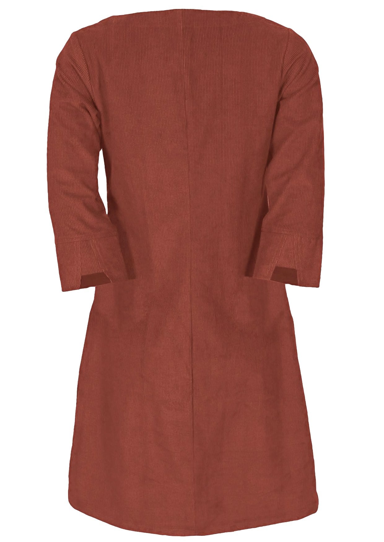 back view darts at waist cord dress