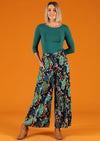 beautiful peacock print cotton pants with pockets