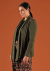 Soft stretch rayon olive green cardi