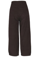 Back view of 100% cotton wide leg cotton corduroy pant in Ganache 