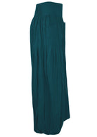 side view 100% cotton harem pants in deep teal