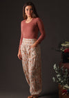 Model wears 100% cotton pants with pockets