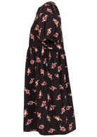 100% cotton dress with black based floral print.