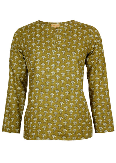 Sophia Blouse Fan Flower Front