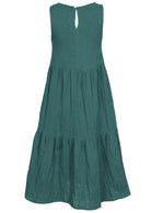 Lightweight cotton gauze dress with button at nape of neck for ease when dressing