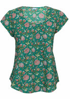 100 percent cotton short sleeve pleated top 