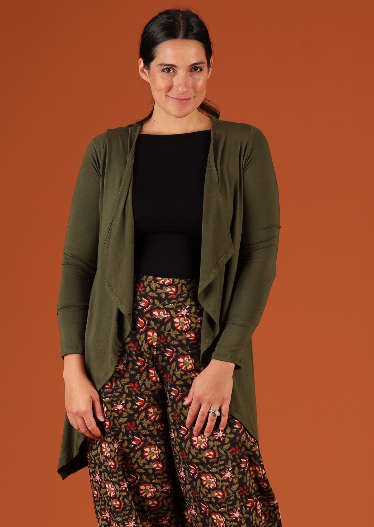 basic women's soft stretch cardigan