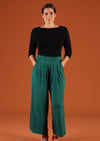 wide leg women's pants pleated front detail