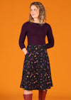 generous a-line skirt with wide yoke and pockets