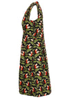 Billie Dress Oak green and black print cotton side mannequin pic