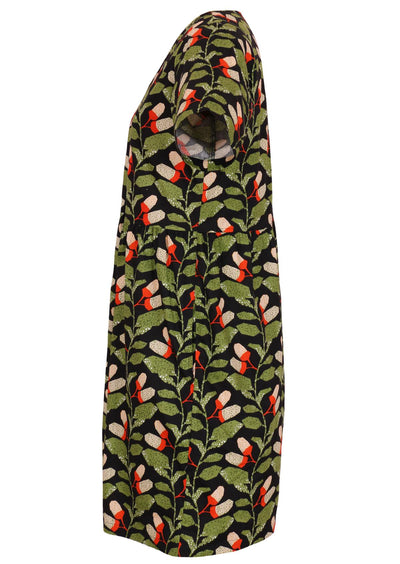 Harlow Dress Oak side mannequin pic
