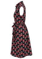 Side view cotton Ursula Dress in Folklore print on mannequin