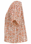 Side mannequin image of floral cotton top
