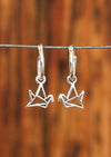 sterling silver sleepers silver paper crane charm earrings Australia